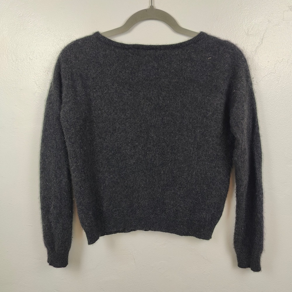 Brandy Melville Sweater Women One Size Charcoal Grey 100% Cashmere Long Sleeve - Picture 4 of 11